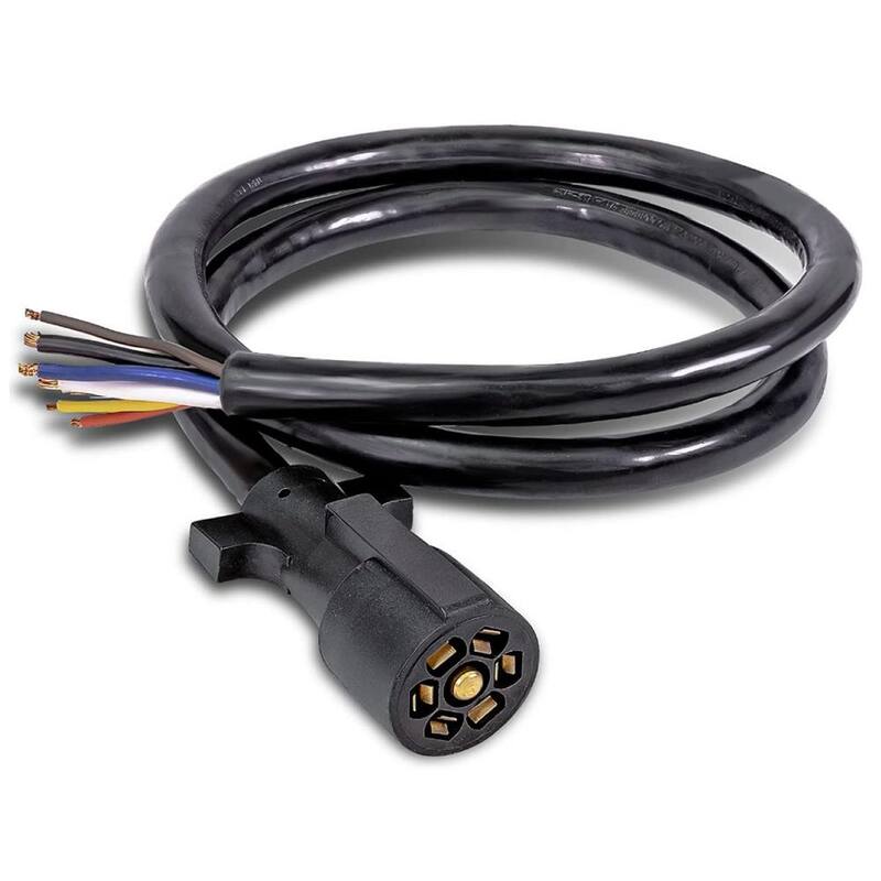 Dr Infrared Heater 8 ft. 7-Way Trailer Plug Cord Wiring Harness, Heavy-Duty Weatherproof, Corrosion Resistant Inline Cable, for RV, Campers - DR-RV108
