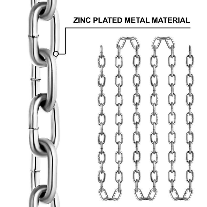 VEVOR 100 ft. x 0.25 in. G30 Tow Chain Proof Coil Chain Zinc Plated 13500 lbs. Load for Towing Logging Agriculture Guard Rails - GLDXLT6MMX30.5M01V0