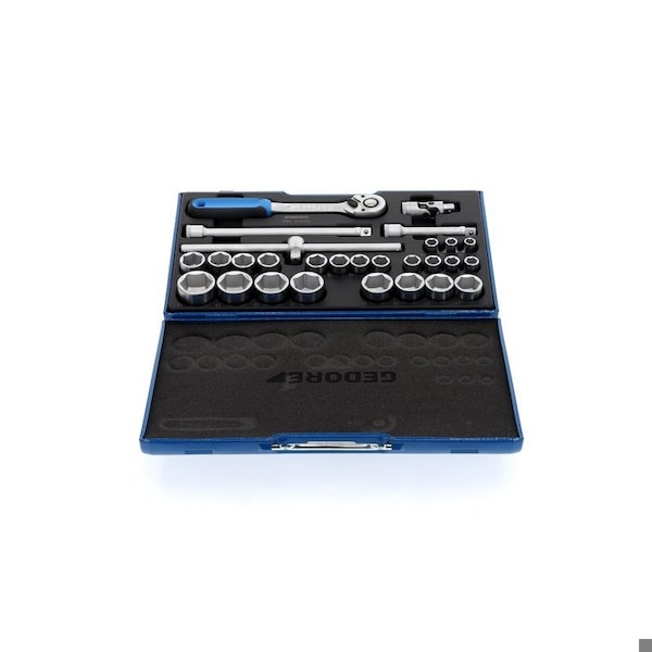 Gedore 1/2" Drive, Socket Set Metric, 28 pcs - 19 VMU-10