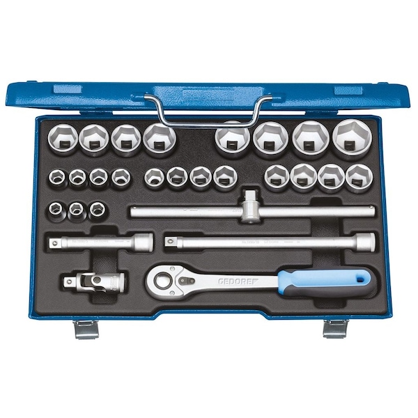 Gedore 1/2" Drive, Socket Set Metric, 28 pcs - 19 VMU-10