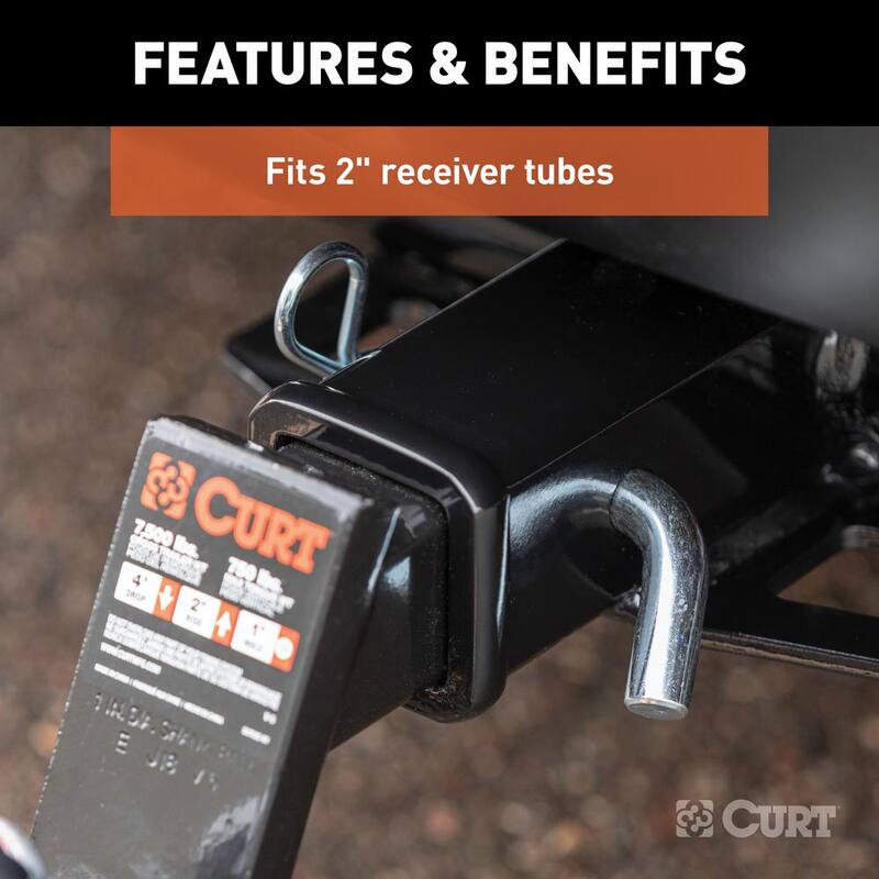 CURT 7,500 lbs. 2 in. Drop Trailer Hitch Ball Mount Draw Bar Towing Starter Kit with 2 in. Ball (2 in. Shank) - 45534