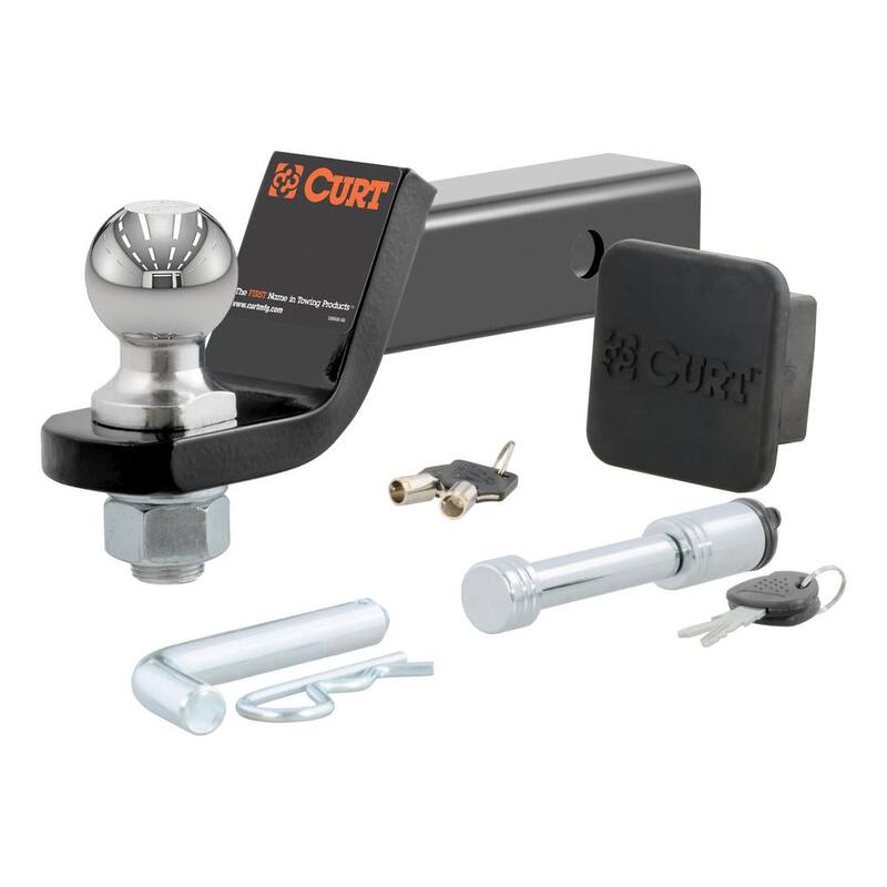 CURT 7,500 lbs. 2 in. Drop Trailer Hitch Ball Mount Draw Bar Towing Starter Kit with 2 in. Ball (2 in. Shank) - 45534