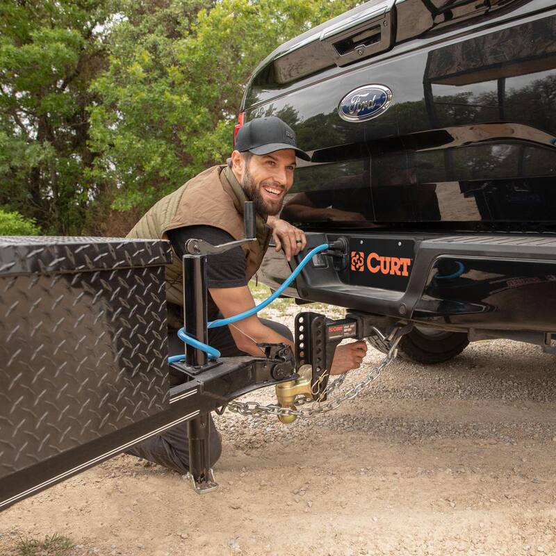 CURT Combo Kit, 6 in. Adjustable Channel Receiver Hitch (14,000 lbs.) 2 in. Shank w/ Dual Ball and 5/8 in. Barbell Hitch Lock - 18215