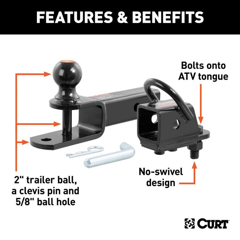 CURT ATV Trailer Hitch Towing Starter Kit with 2 in. Ball (2 in. Shank) - 45038