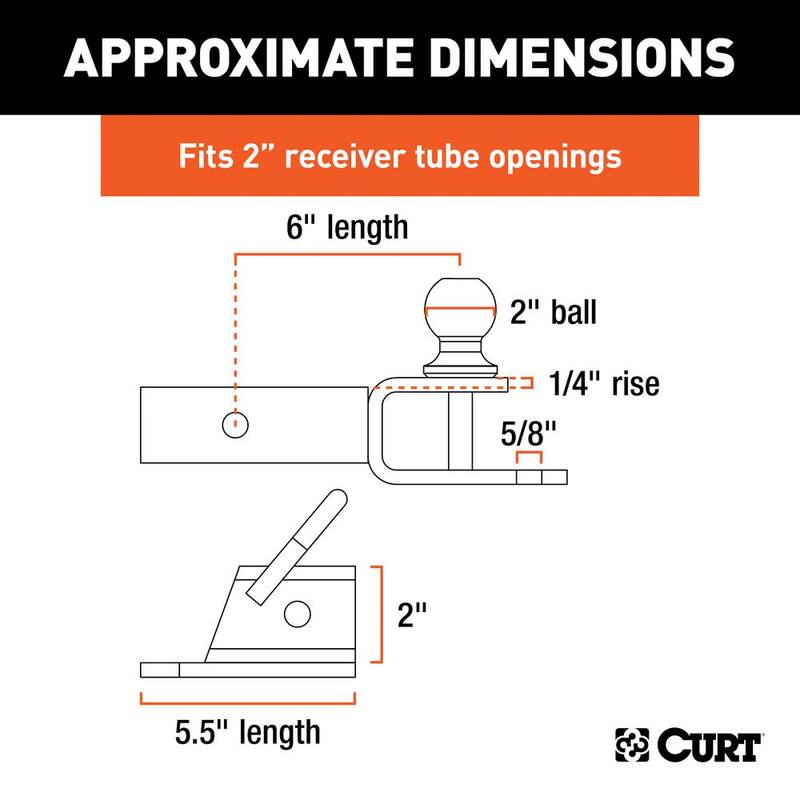 CURT ATV Trailer Hitch Towing Starter Kit with 2 in. Ball (2 in. Shank) - 45038