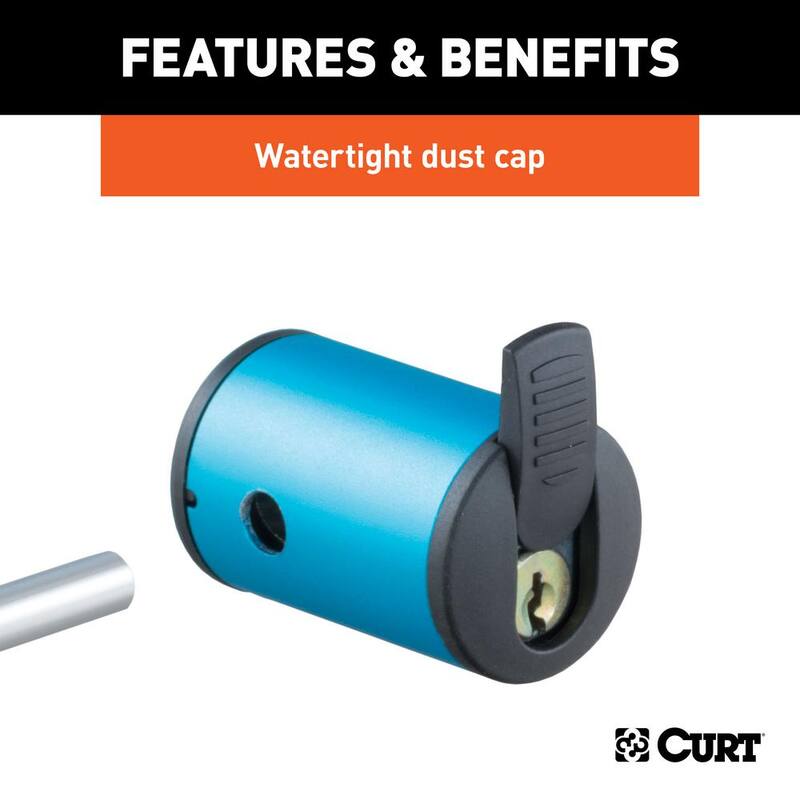 CURT Coupler Lock (1/4 in. Pin, 3-3/8 in. Latch Span, Barbell, Chrome) - 23503