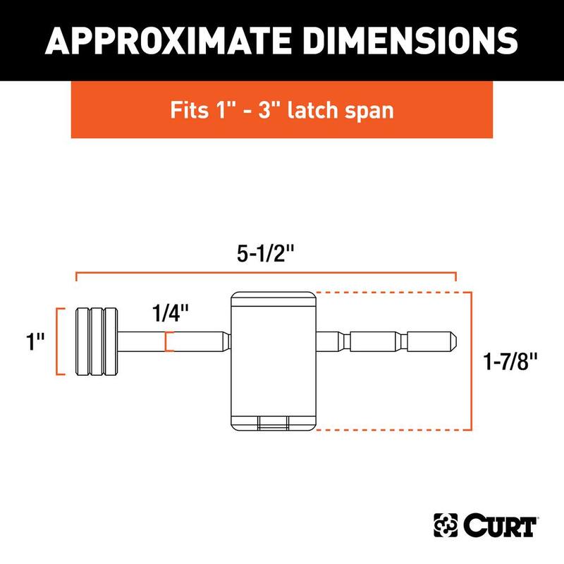 CURT Coupler Lock (1/4 in. Pin, 3-3/8 in. Latch Span, Barbell, Chrome) - 23503