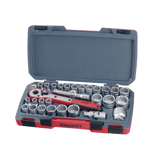 Teng Tools T1230 - 30 Piece 1/2" Drive 12 Point Metric and SAE Socket - T1230