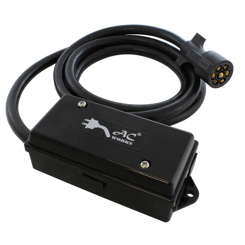 AC WORKS Heavy-Duty 7-Way Junction Box with 8 ft. Cord - RV7WBOX-096