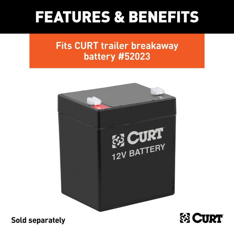 CURT 6" x 5-1/2" x 3-1/4" Breakaway Battery Case with Lockable Tab - 52022