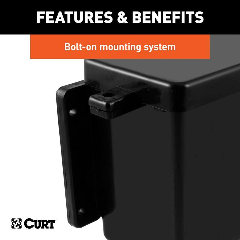 CURT 6" x 5-1/2" x 3-1/4" Breakaway Battery Case with Lockable Tab - 52022