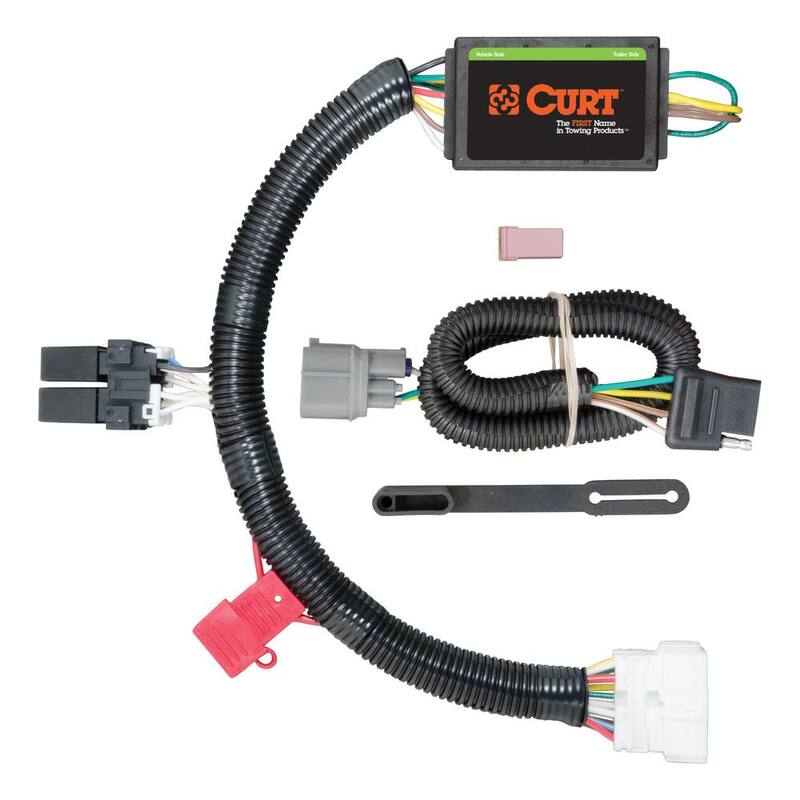 CURT Custom Vehicle-Trailer Wiring Harness, 4-Flat, Select Honda Pilot, OEM Tow Package Required, Quick T-Connector - 56170