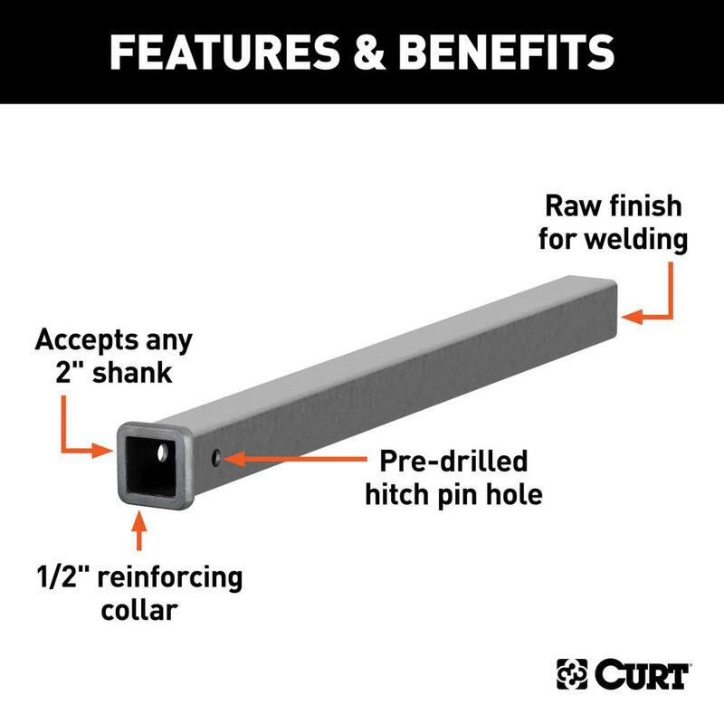 CURT 36" Raw Steel Receiver Tubing (2" Receiver) - 49360