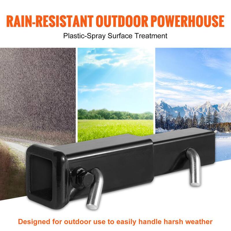 VEVOR Trailer Hitch Extender, Fits for 2 in. Receiver Hitch Adapter, Trailer Hitch Extension Tube Extender, 7 in., Black - TCYZZG227000K8HB7V0-805