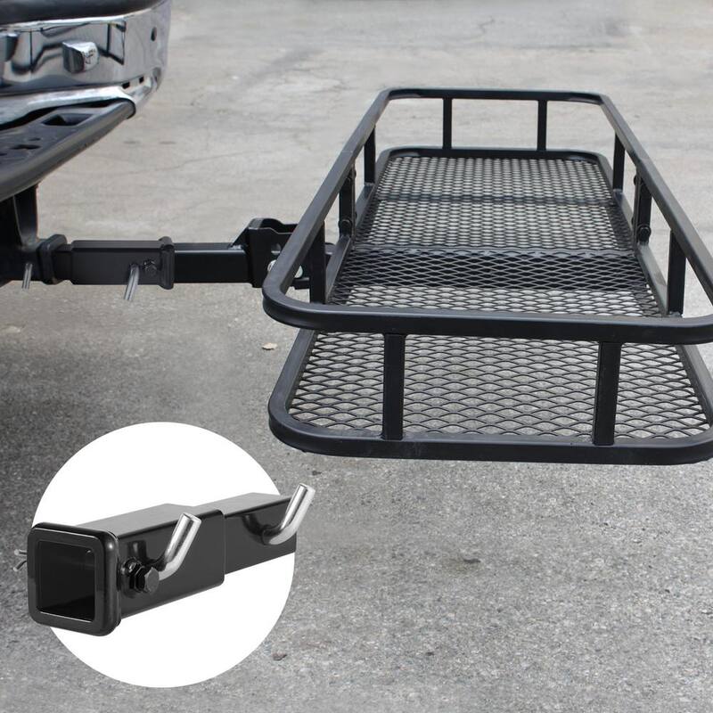 VEVOR Trailer Hitch Extender, Fits for 2 in. Receiver Hitch Adapter, Trailer Hitch Extension Tube Extender, 7 in., Black - TCYZZG227000K8HB7V0-805