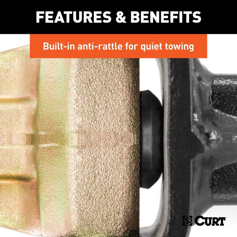 CURT Adjustable Channel Mount with Dual Ball (3" Shank, 21,000 lbs., 10-5/8" Drop) - 45928