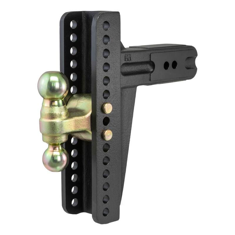 CURT Adjustable Channel Mount with Dual Ball (3" Shank, 21,000 lbs., 10-5/8" Drop) - 45928