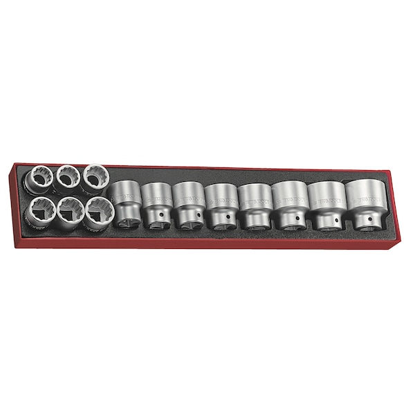 Teng Tools TTX34AF - 14 Piece SAE 12 Point Socket Set 7/8 to 1 7/8 In - TTX34AF
