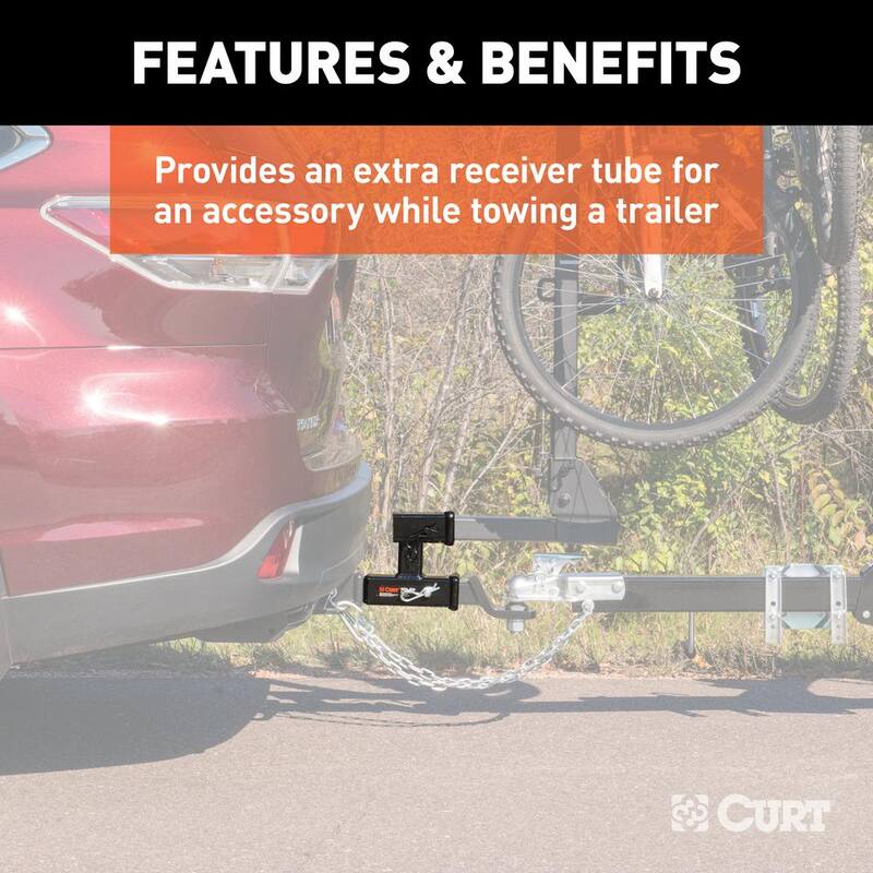 CURT Dual Receiver Extender (2" Shank, 3,500 lbs., 5-13/16" Rise) - 45792
