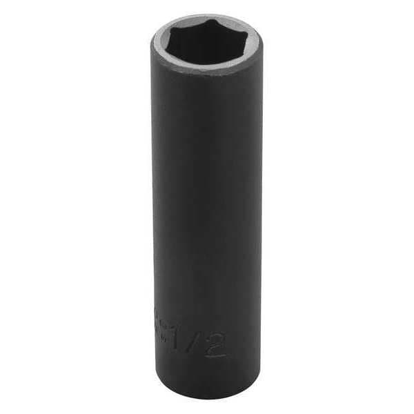 Proto 3/8 in Drive Impact Socket 1/2 in Size 6 pt Deep Depth, Black Oxide - J7716HT