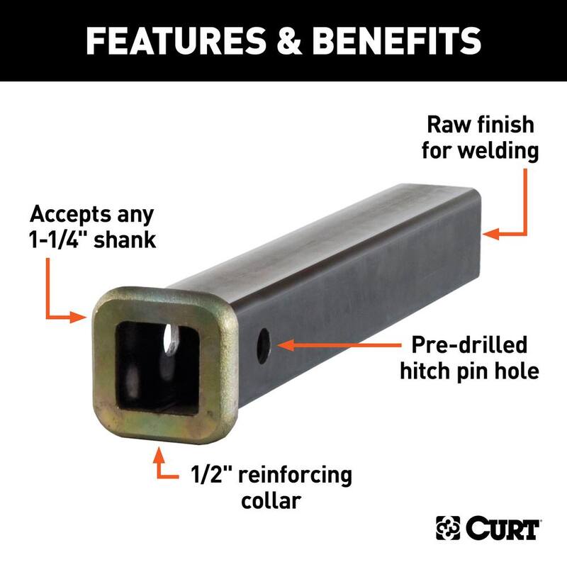 CURT 12" Raw Steel Receiver Tubing (1-1/4" Receiver) - 49512