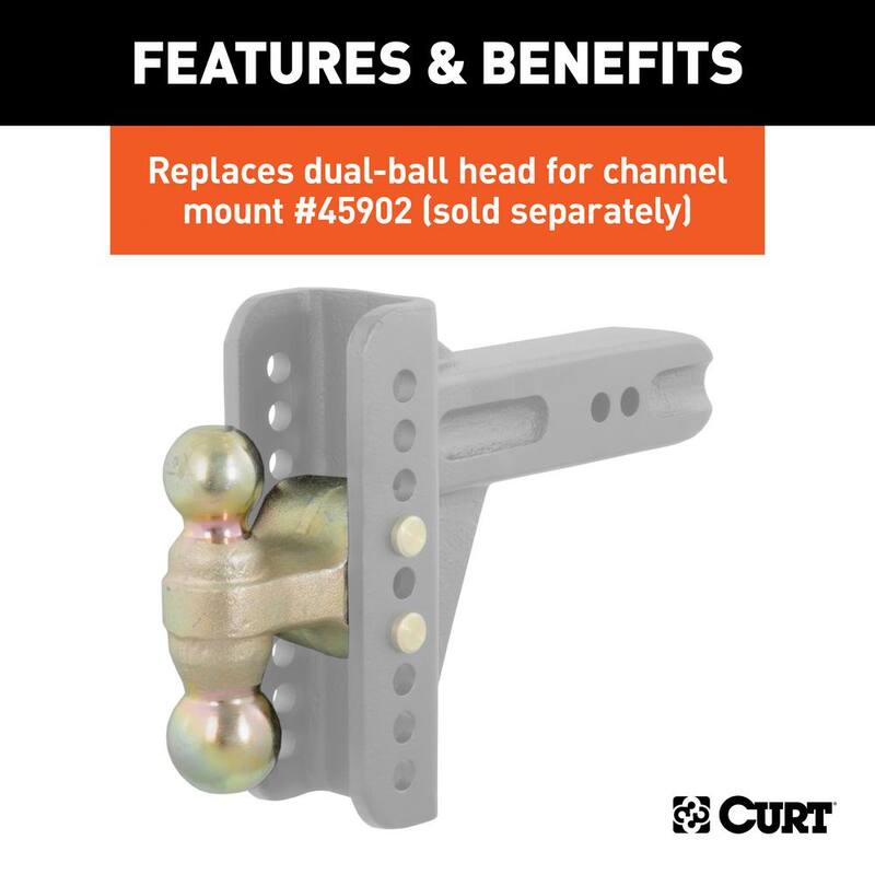 CURT Replacement Dual-Ball for Adjustable Channel Mount (Fits 45902, 45927) - 45923