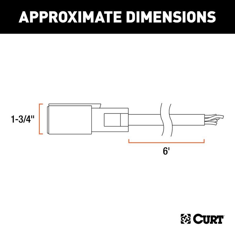 CURT 6' Replacement 7-Way RV Blade Harness (Trailer Side) - 56601