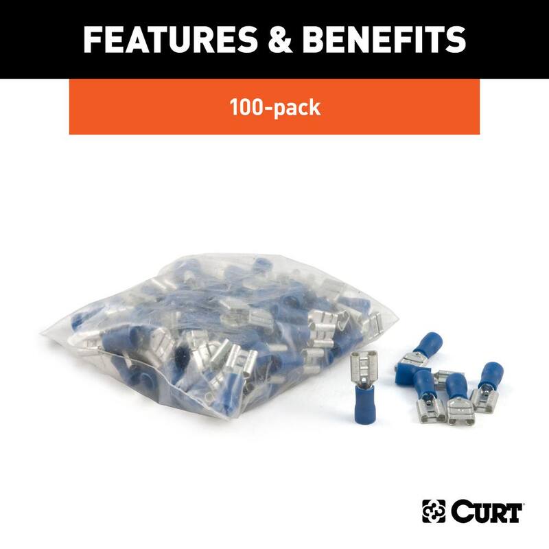 CURT Female Quick Connectors (16-14 Wire Gauge, 100-Pack) - 59592