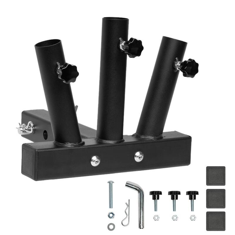 Stark 2 in. Universal Hitch Mount Triple-Flag Pole Holder - 26513-H