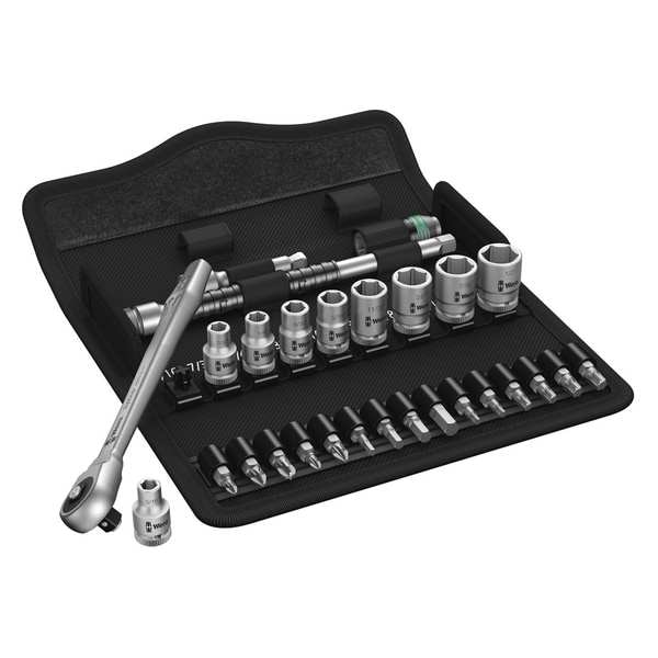 Wera 1/4" Drive Ratchet Set SAE, Torx(R) 28 Pieces 3/16 in to 1/2 in , Chrome - 05004020001