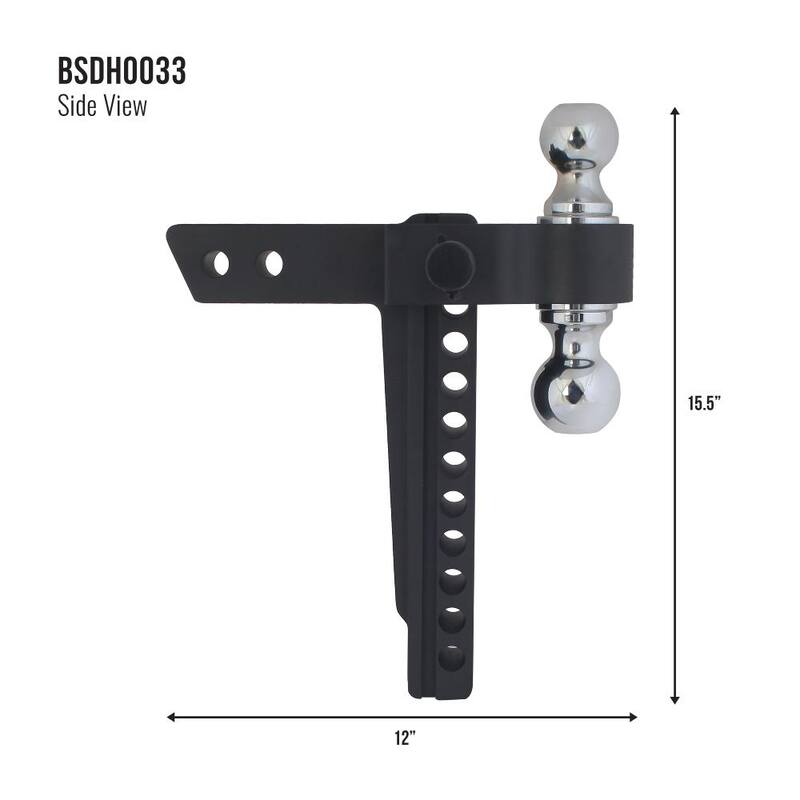 Trailer Valet Blackout 0 in. - 10 in. Drop 10000 lbs. Capacity Class IV Drop Hitch - Adjustable (2 in. Plus 2-5/16 in.) - BSDH0033