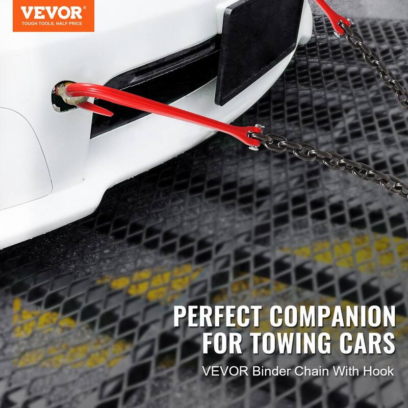 VEVOR 3/8 in. x 3 ft. G80 Tow Chain J Hook V- Chain Bridle Grab Hook Wrecker 15600 lbs. Transport Tow Chain Bridle - RTJGTLMGFH1JKLASKV0