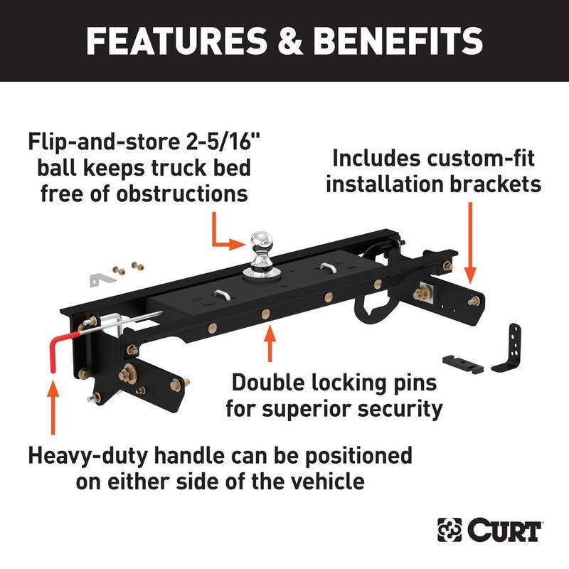 CURT Double Lock Gooseneck Hitch Kit with Brackets, Select Ford F-250, F-350, F-450 - 60720