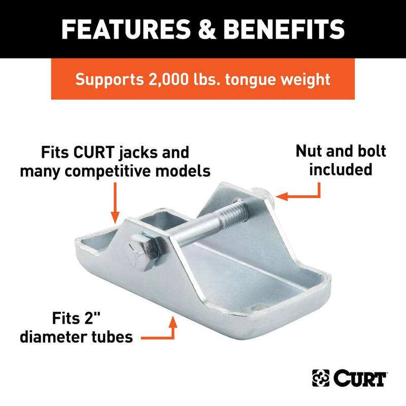 CURT Bolt-On Jack Foot (Fits 2" Tube, 2,000 lbs.) - 28270