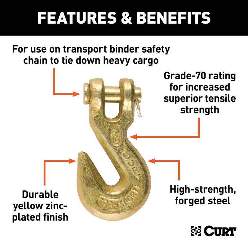 CURT 5/16 in. Clevis Grab Hook (4,700 lbs., 7/16 in. Pin) - 81503
