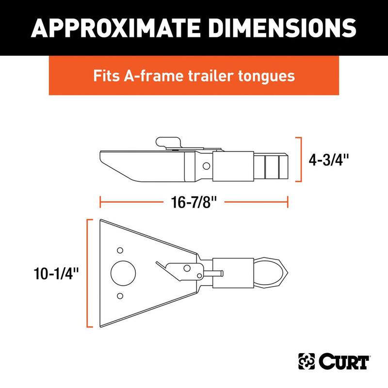 CURT 2-5/16" A-Frame Coupler with Sleeve-Lock (12,500 lbs., Black) - 25227