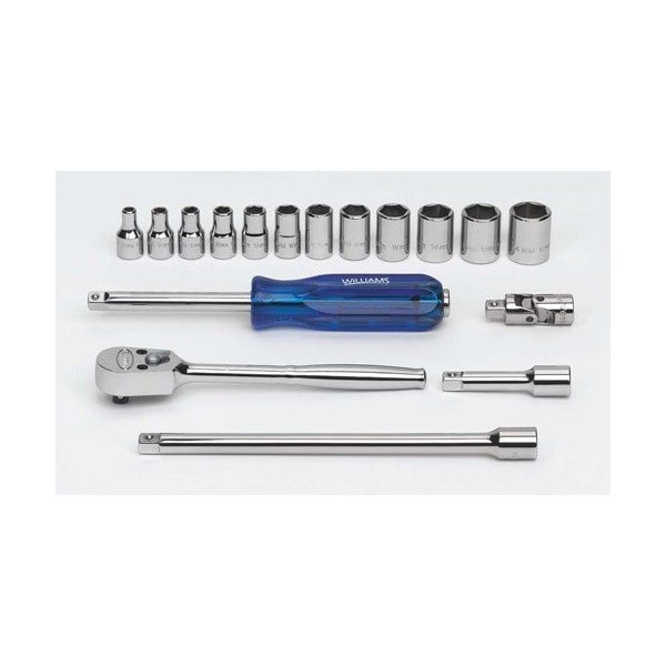 Williams Socket/Tool Set, 15 Pieces, High-Grade Chrome Vanadium Steel - JHWWSM15HFTB