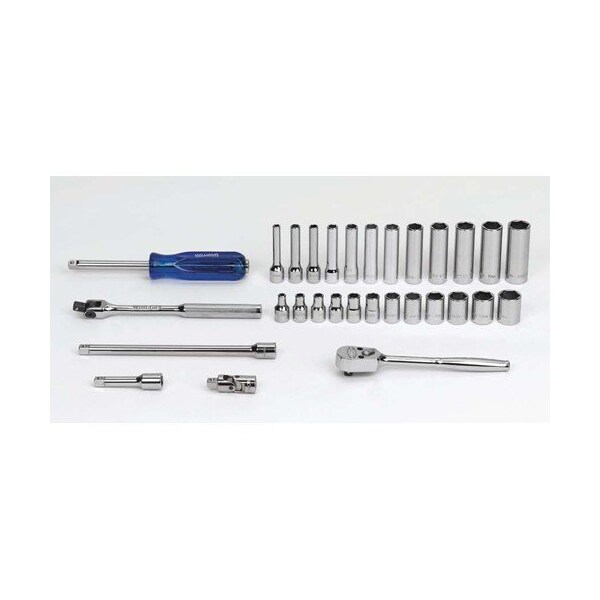 Williams Socket/Tool Set, 30 Pieces, 6-Point, 1/4 Inch Dr - JHWMSM-30HF