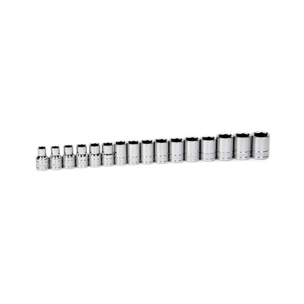 Williams Socket Set, 16 Pieces, 1/2 Inch Dr, Shallow, 1/2 Inch Size - JHW32943