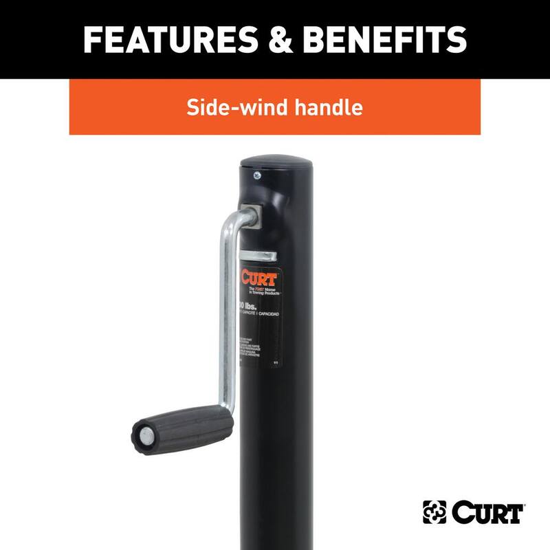 CURT A-Frame Jack with Side Handle (2,000 lbs., 14-1/2" Travel) - 28204