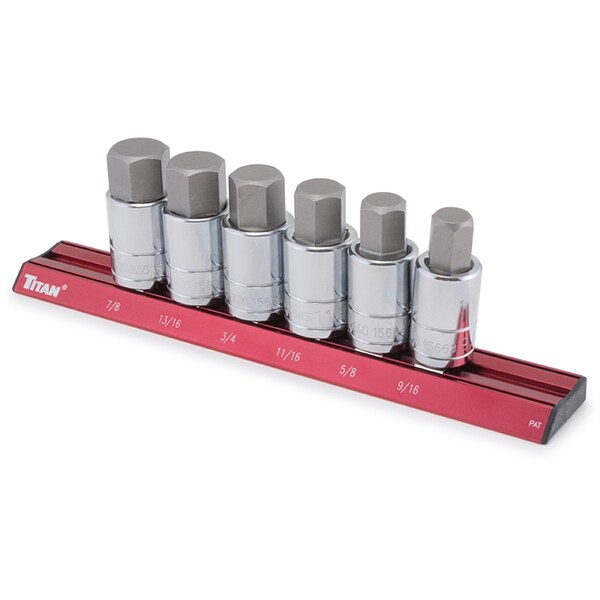 Stein World Titan 6-Piece 1/2 In. Drive Fractional Sae Large Hex Bit Socket Set - 16130