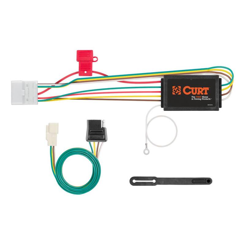 CURT Custom Vehicle-Trailer Wiring Harness, 4-Flat, Select Toyota Highlander, OEM Tow Package Required, Quick T-Connector - 56217