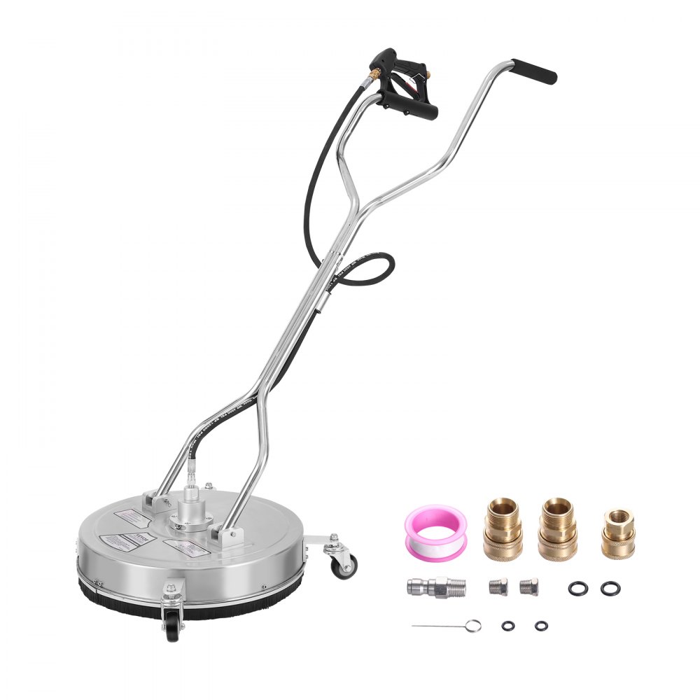 VEVOR 20" Pressure Washer Surface Cleaner w/ Handles & Wheels, Stainless Steel Concrete Cleaner 4500 Max PSI , 3/8"Connector & 1/4" Adapter Power Washer Floor Attachment,For Floor Driveway, Patio - GYQXJBMQJQBXLU1JFV0