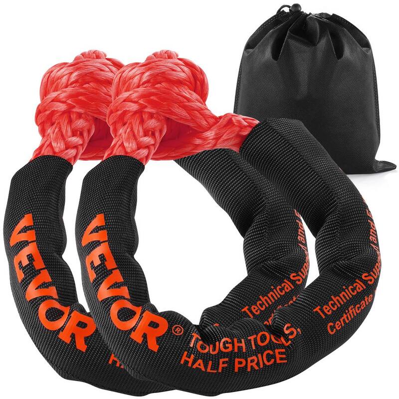 VEVOR 2x Synthetic Soft Shackle Cables 1/2 in. x 22 in. 20 T Breaking Strength Recovery Tow Shackles Tow Rope Red - JPXKLSHCS12YYKH4YV0