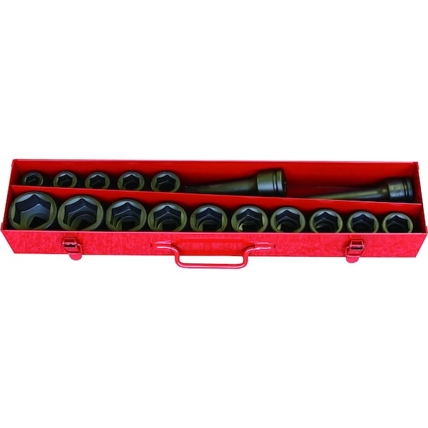 Ko-Ken Socket Set 19-50mm 6 Point 17 pieces 3/4 Sq. Drive - 16245M