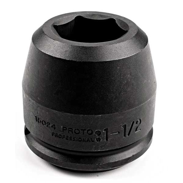 Proto 1 1/2 in Drive Impact Socket 5 in Size, Standard Socket, black oxide - J15080