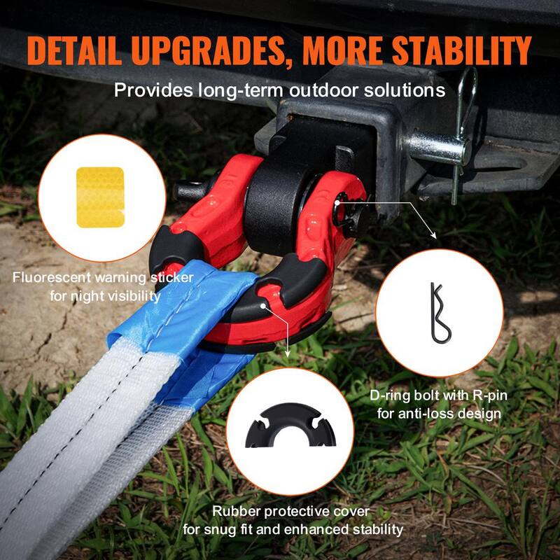 VEVOR Shackle Hitch Receiver, Fits 2in. Receivers, 65900 lbs. Breaking Strength, D Ring Shackle with Trailer Hitch Lock Pin - ZJHJG2IN4500X3JI8V0