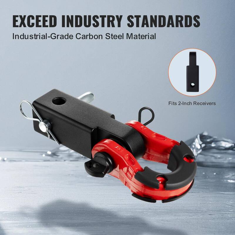 VEVOR Shackle Hitch Receiver, Fits 2in. Receivers, 65900 lbs. Breaking Strength, D Ring Shackle with Trailer Hitch Lock Pin - ZJHJG2IN4500X3JI8V0