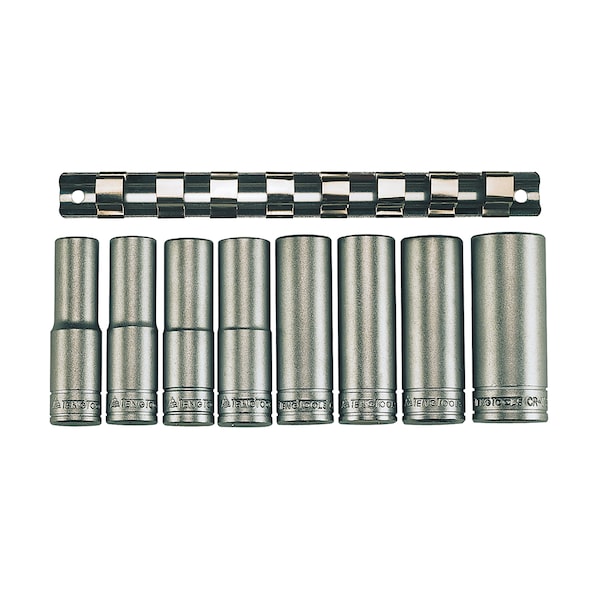Teng Tools M1208-6 - 8 Piece Deep 1/2" Drive 6 Point Metric Socke - M12086