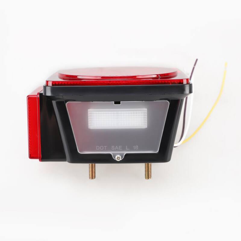 BRIDGELAND 22 ft. Cable LED Submersible Red Trailer Light Kit with 2 LED Amber Side Marker Lights - 91085